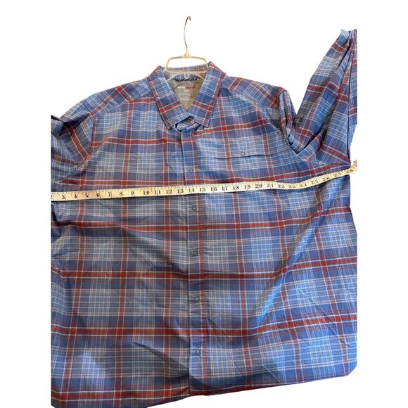 Swiss Tech + Mens Outdoor Hiking Casual Long or Short Sleeve Snap Shirt 3XL BLUE - Picture 4 of 6